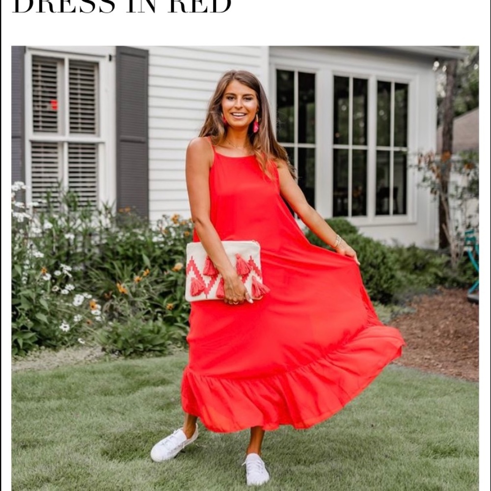 COPY - Mud Pie ADORA FLOUNCE MAXI DRESS IN RED
